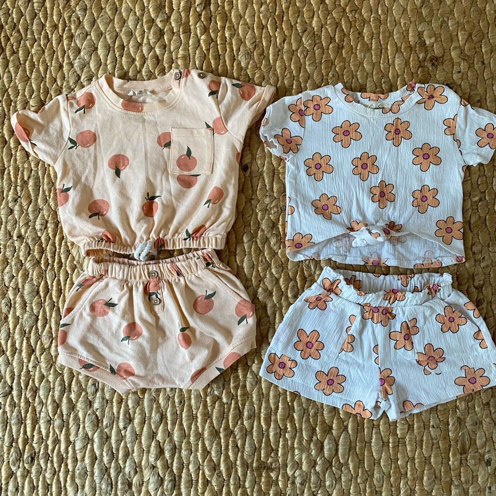 2 tshirt and shorts sets